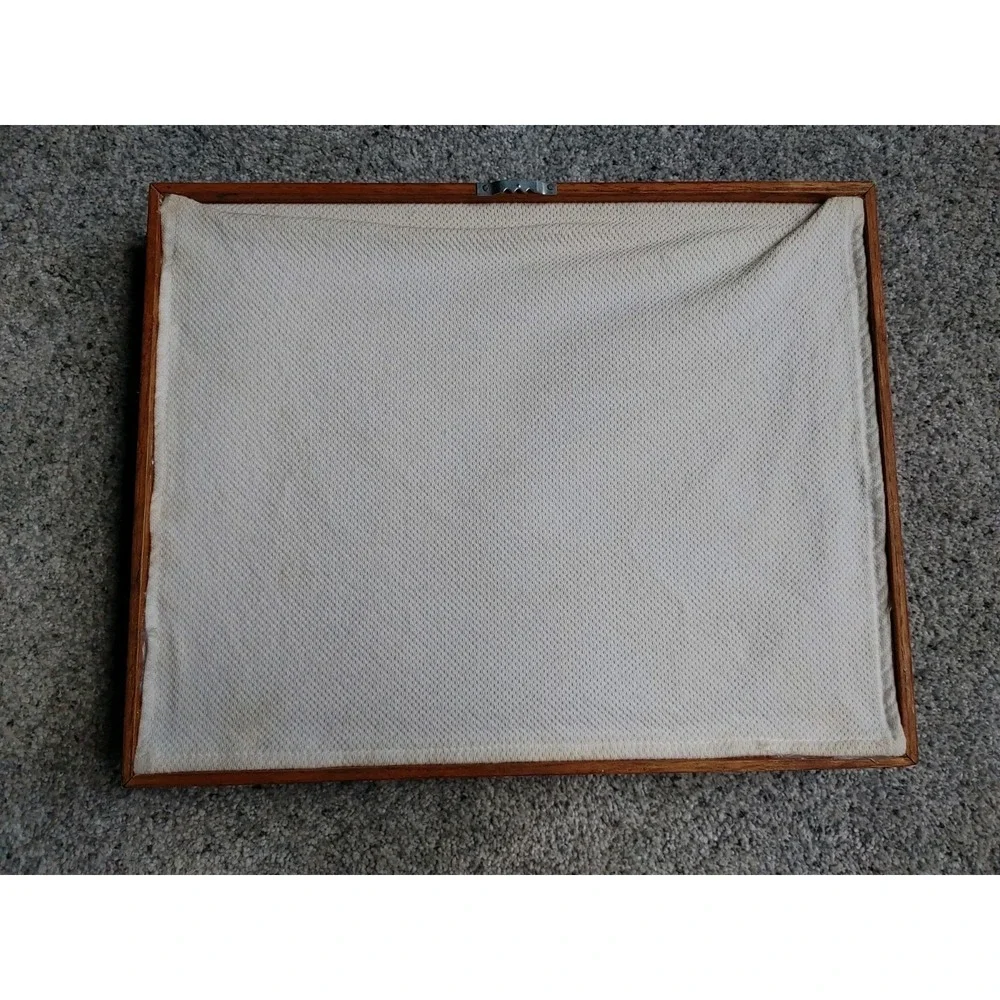 Vintage Cross Stitch Cherries Wood Framed Shadow Box Decorative Country Cottage